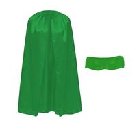 Satin Costume Cape with Mask for Children and Adults 90 cm, Superhero Cape with Mask Halloween Cosplay Carnival with Adjustable Ribbon Unisex (Green)