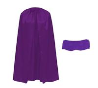 Satin Costume Cape with Mask for Kids and Adults 90cm Superhero Cape with Mask Halloween Cosplay Carnival with Adjustable Ribbon Unisex (Purple)