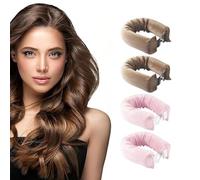 Satin Covered Heatless Hair Curlers for Long Hair ，4pcs Satin Jumbo Flexi Rods for All Hair Types， Flexi Rods for Heatless Curls for All Hair Types ，Hair Curlers To Sleep in，Girl's gift