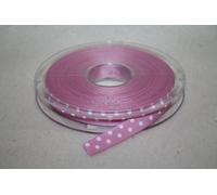 Satin Craft Ribbon in Plain & Polka Dot Designs Patterns for Crafting, Gift Wrap & Sewing - Gifts, Haberdashery & Decorations. (Baby Pink, 10mm Polka Dot)