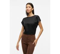Satin Crew Neck T-Shirt Black