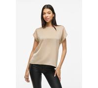 Vila Women's Viellette S/S Satin Top/Su-Noos T-Shirt, Cement, 6