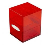 Ultra PRO - Satin Cube 100+ Standard Size Card Deck Box (Red Glitter) - Protect Your Gaming Cards, Sports Cards or Collectible Cards In Ultra Pro's Stylish Glitter Deck Box