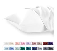 Satin Cushion Cover, 50 x 70 cm, Set of 2, Soft as a Silk Pillowcase, Like Silk Pillowcase Suitable for Curly Hair, Satin Pillowcase with Zip, Vielit Cushion Covers, White Cushion Cover