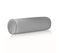 Satin Cylinder Pillowcase | Silk-Like Roll Bolster Pillow Cover with Hidden Zipper | Neck Roll Covers for Hair & Skin Friendly（ Silver Gray 16" x 6" ）