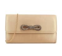 Satin Diamante Bow Style Bridal Prom Wedding Evening Clutch Party Purse Hand Bag (Gold)