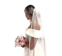 Satin Edge Bridal Veil Cathedral Long Wedding Veil with Satin Edge Pure White Veil Cathedral Long Veil 1 Tier Satin Edge Classic Elegant Bridal Veil 274 cm (APPROX. 108 INCHES) IVORY