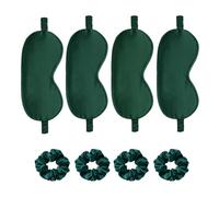Satin Eye Mask 8Pcs Silk Sleep Masks Silky Blindfold Eyeshade Blackout Eyes Cover Scrunchies Hair Ties Travel Wedding Gifts
