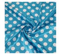 Satin Fabric 2cm Large Polka Dot Fabric Polyester Satin DIY Sewing Material 100cm*148cm(Blue,1 X 1.48M)