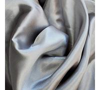 Satin Fabric 60 Inch Wide - Luxurious Silk Like Touch, Perfect for Dressmaking, Lining & Drapes, Available in Red, White, Gold, Pink & More, Sold by The Metre by CRAFT Queen LTD (Pewter, 5m)