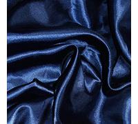 Satin Fabric 60 Inch Wide - Luxurious Silk Like Touch, Perfect for Dressmaking, Lining & Drapes, Available in Red, White, Gold, Pink & More, Sold by The Metre by CRAFT Queen LTD (Navy, 25m)