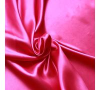 Satin Fabric 60 Inch Wide Polyester Dressmaking Material 15 Vibrant Colours Fine Drape Art Craft Decoration Party Dancewear Bridal Wedding Quilting (Fluorescent Pink)