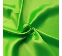 Satin Fabric 60 Inch Wide Polyester Dressmaking Material 15 Vibrant Colours Fine Drape Art Craft Decoration Party Dancewear Bridal Wedding Quilting (Fluorescent Green)