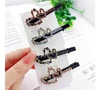 Satin Fabric Hair Bands with Clips, Rhinestone Star Heart Starfish Hairpin Duckbill Clip, Double Bangs Hair Clips, Braided Hairstyle Hairpin for Styling and Sectioning Headdress for Women Girls (Heart