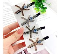 Satin Fabric Hair Bands with Clips, Rhinestone Star Heart Starfish Hairpin Duckbill Clip, Double Bangs Hair Clips, Braided Hairstyle Hairpin for Styling and Sectioning Headdress for Women Girls