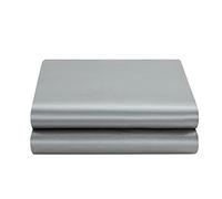 Satin Flat Sheet Only, Queen Flat Sheet, 1 - Piece Silver Gray Top Sheet, Extra Soft Silk Flat Bed Sheets Sold Separately Queen - Silver Gray