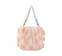 Satin Floral Beaded Tote Bag - female - Self Portrait - Handbags - Pink - ONE SIZE - Bags ONE SIZE