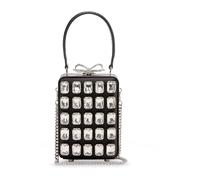 Satin Floral Crystal Clutch Bag ONE SIZE
