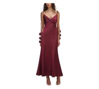 Satin Flower Midi Dress, female, Self Portrait, Maxi Dresses, Purple, S, Dresses S