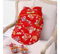 Satin For Dog Dress in Chinese Style Classic Tang Suit Design, Great Comfort for Special Occasions (L)