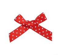Satin for polka Dot Bows 1cm Multi-Color DIY Pack Satin for polka(Red) | Playful for polka dot pattern, smooth satin touch, pre-tied design, 1cm size, multi-color options