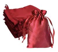 Satin Gift Bags 35Pcs 5x7 Inch Wine Red Small Gift Bags with Drawstring Exquisite & Smooth for Candy, Chocolate, Wedding Candies, Party Favors Small