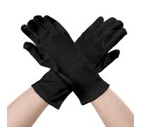 Satin Gloves for Women's Gowns & Parties - Opera & Wedding Banquet, Black, Medium Size