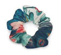 Satin Hair Bands for Women, Beautiful Peacock Flowers Print Elastic Scrunchies Fashion Hair Ties for All Hairstyles Soft And Durable Hair Accessories