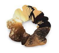 Satin Hair Bands for Women, Mountain Bike in The Evening Print Elastic Scrunchies Fashion Hair Ties for All Hairstyles Soft And Durable Hair Accessories