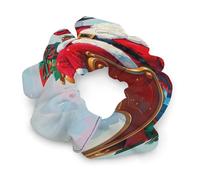 Satin Hair Bands for Women, Santa Says Hello Print Elastic Scrunchies Fashion Hair Ties for All Hairstyles Soft And Durable Hair Accessories