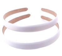 Satin Hair Bands Women Thin 1.5cm Wide Headbands Non Slip Alice Bands Hairband For Girls Bridesmaid, Party, Festival and School- WHITE