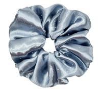 Satin Hair Scrunchie with Rhinestones, Large Hair Bobbles, Scrunchies Satin for Women, Elastic Soft Hair-Friendly, Scrunchie Ponytail Holder for Thick and Thin Hair, for Women and Girls (Blue)