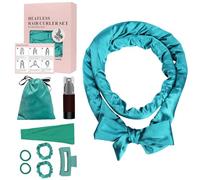 Satin Heatless Curling Set, Kitsch Satin Heatless Curling Set, Heatless Curls Set for Women, Eternal Muse Hair Heatless Curl,Overnight Curls Hair Wrap Curler, 9 PCS (Muiticolor-Green, One Size)