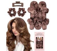 Satin Heatless Hair Curler Curling Rod Set - Soft Jumbo Large Flexi Rods Hair Rollers Curlers to Sleep in for Women, No Heat Heatless Curls Overnight Blowout Rods for Long Hair Volume Blowout Look