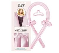 Satin Heatless Hair Curler Set Hair Rollers No Heat Curlers Curling Rod Headband with Hair Ties Clip Pink