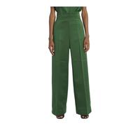 Satin High-Waisted Trousers - female - Viktor & Rolf - Wide Trousers - Green - XS - Trousers XS