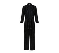 Satin Jumpsuit with Jacquard Stripes - female - Elisabetta Franchi - Jumpsuits - Black - S - Jumpsuits & Playsuits S