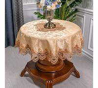 Satin Lace Di Tablecloth Floral Solid Color Round Cover for Weddings Banquets & Home Det 130cm Table Cover for Di Experience