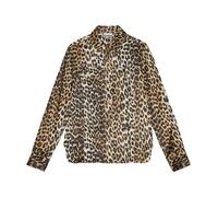 Satin Leopard Print Shirt - female - Ganni - Shirts - Brown - M - Blouses & Shirts M