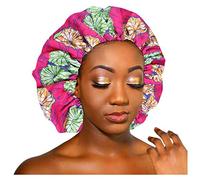 Satin Lined Bonnet Women Big Size Beauty Print Satin Silk Bonnet Sleep Cap Hat Us Soccer Baseball Cap (Hot Pink, One Size)