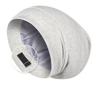 Satin Lined Hair Bonnet for Sleeping, Sleep Cap for Women and Men with Adjustable Strap, Stay On All Night Hair Wrap, White Grey, Pack of 1