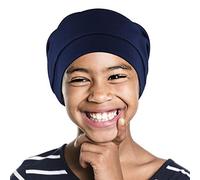 Satin Lined Head Wrap Girl Cute Sleep Cap for Child Navy