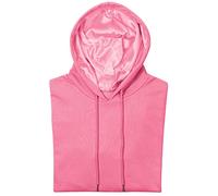 Satin Lined Hoodie Women's Casual Long Sleeve Satin Pullover Hoodie Sweatshirt Tops, Hot Pink, Medium