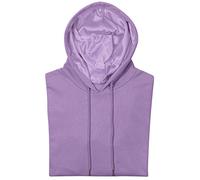 Satin Lined Hoodie Women's Casual Long Sleeve Satin Pullover Hoodie Sweatshirt Tops, Violet, XL