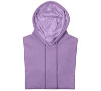 Satin Lined Hoodie Women's Casual Long Sleeve Satin Pullover Hoodie Sweatshirt Tops, Violet, XXXL