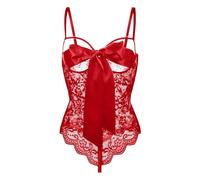 Satin Lingerie Set Sexy Womens Valentines Day Lingerie Miss Santa Dress Womens Xmas Costume Cheistmas Dress Underwear Sets Women Velvet Bodysuit Sexy Valentines Bra & Underwear Set for Her Red