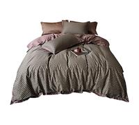 Satin Long-staple Four-piece Set Printed Cotton Duvet Cover Sheet Double Bed Supplies (Color Size : (A)