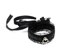 Satin Look Black Collar With O Ring