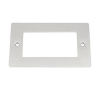 Satin Matt Chrome - Flat Plate - Modular Data Grid Faceplate - 100 x 50 mm