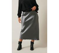 Satin Midi Skirt Evans Grey 30-32